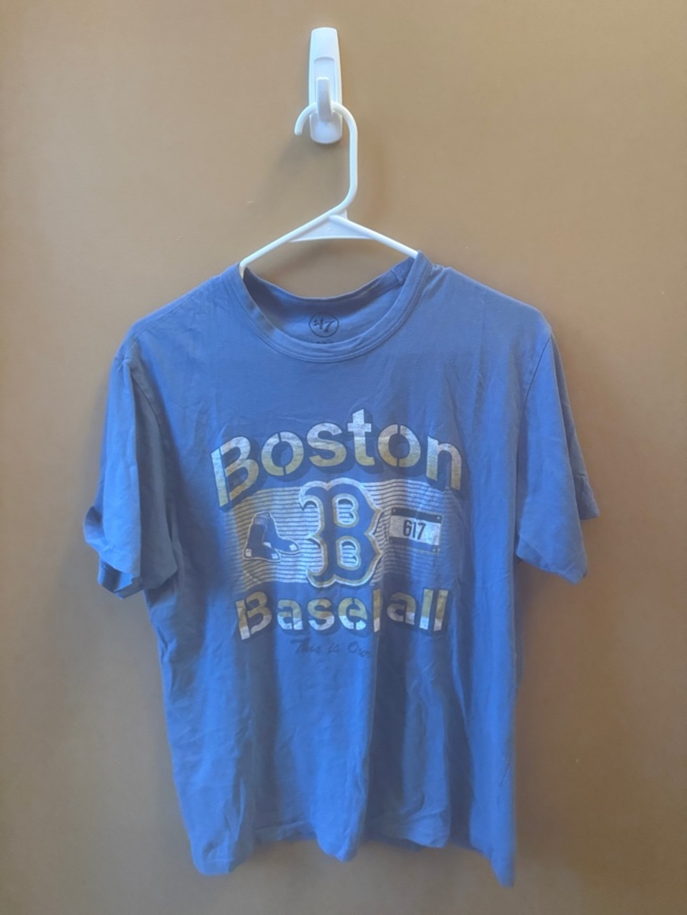 Men's Size M Boston Baseball Graphic Tee in Light Blue